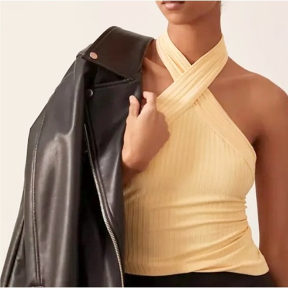 NWT ANTHROPOLOGY Ribbed Halter Top - Picture 1 of 8